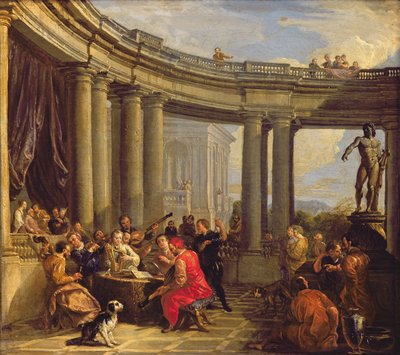 Concerto in una galleria circolare, c.1718-19 da Giovanni Paolo Pannini